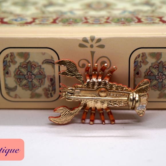🦞 VINTAGE Lobster Brooch / Scarf Pin [Made in Korea] 🧷 - Picture 4 of 5